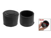 4 Pcs 3cm Inner Dia Black Rubber Round Table Chair Foot Cover Holder Protector