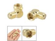 2pcs F Male Plug to F Female Jack Right Angle RF Coaxial Adapter Connector
