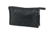 Portable Black Girls Grid Pattern Cosmetic Make Up Small Zippered Bag Case
