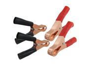 2 Pair Copper Plated Insulated Car Battery Clips Alligator Clamps 50A Red Black