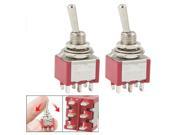 2 Pcs ON ON 2 Position Double Pole Double Throw Toggle Switch