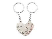 New Practical Romantic I LoveYou Design Pair Couple Key Chain with Heart Pendant