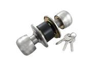 New Silver Tone Black Bedroom Door Privacy Ball Knob Metal Lock w 3 Keys Set