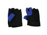 2Pcs Black Blue Neoprene Fingerless With Neoprene Rubber Sports Gloves for Men