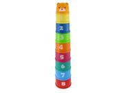 New Children Arabic Numbers Letters Print Colorful Stacking Cups Plastic Toy