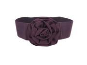 New Practical Superior Purple Flower Design Buckle Elastic Waist Belt for Lady
