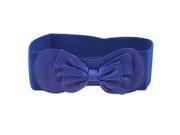 Royal Blue Butterfly Knot Buckle Elastic Waist Belt for Ladies
