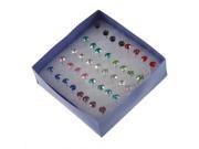 New Practical Superior 1 Box 20 Pairs Mixed color Crystal Ear Studs Earrings