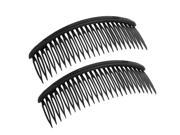 New Practical Black Plastic 24 Teeth Hair Comb Clip Clamp 2 Pcs for Lady Girls