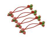 New 4 Pcs Practical Red Strawberry Decorate Elastic Band Hair Tie for Girls