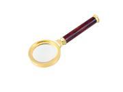 36mm Diameter 20X Optical Lens Rosewood Handle Gold Tone Magnifying Glass