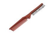 Foldable Design Red Plastic Hair Comb Black Rounded Teeth Hairbrush