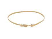 New Gold Tone Single Pin Buckle Metal Stretchy Cinch Waist Chain Belt for Women