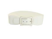 New Durable White Lady Metal Single Pin Buckle Stretchy Cinch Band Waist Belt