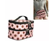 Pink Sweet Girls Retro Pro Dot Beauty Case Makeup Large Cosmetic Toiletry Bag