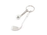 New Handbag Silver Tone Brassie Golf Ball Pendant Metal Keyring Key Chain