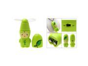 Portable Small Cartoon Apple Pattern Battery Green Fan