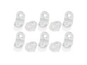 10Pcs Silver Tone Suction Cup Base Metal Plate Glass Shelf Support Holders