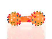 Pet Dog Cat Puppy Sound Polka Dot Squeaky Rubber Dumbbell Chewing Toys