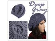 Braided Baggy Beanie Crochet Knitting Warm Winter Wool Hat Ski Cap for Women