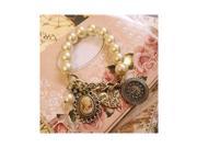New 2 Pcs Practical Superior Pearl Classic Vintage Pearl Bracelet with Charms