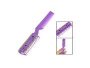 New Practical Superior Metal Blade Razor Plastic Hair Comb Cutter Trimmer Purple