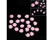 New 20pcs Durable 3DPink Little Rose Flower with Rhinestones Nail Art Decoration