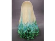 New Practical 24 Wavy Multi Color Lingt Blonde Blue Green Lolita Cosplay Wig