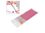 15pc Nail Art Design Dotting Brush Painting Pen Tool Set Pink Stick DIY Fit Tips