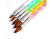 5pcs Acrylic Nail Art UV Gel Carving Pen Brush Liquid Powder DIY No.4 6 8 10 12