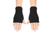 Black Elastic Acrylic Fingerless Winter Knitted Gloves for Women