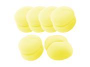 6Pcs Yellow Soft Sponge Ball Hair Styler Hair Care Curler Roller Tool for Lady