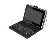 BLACK Synthetic Leather Case with Keyboard for 10.1 Windows 7 android Tablet