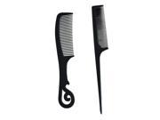 2 Pcs Black Plastic Combs Beauty Tool for Ladies