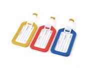 New 3 Pcs Address Information Hard Plastic Bags Backpack Luggage Tag in 3 Colors