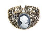 Hot! Vintage Hollow Out Queen Statue Carving Bangle Cuff Cameo Bracelet