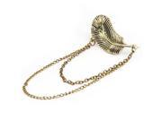 Gothic Punk Chain Feather Leaf Tassel Ear Cuff Wrap Clip Earring Bronze