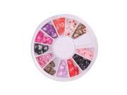 New 3D Heart shaped Nail Art Fimo Slice Slices Decal Pieces Decoration w Wheel