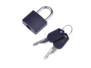 New Black Small Mini Strong Steel Padlock Travel Tiny Suitcase Lock with 2 Keys