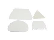White Plastic 4 in 1 Cake Edge Side Decorating Tools Scraper Smoother Comb Set