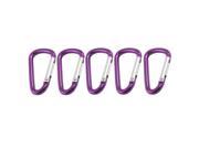 New 5Pcs Purple Travel D Shaped Aluminum Alloy Carabiner Clip Hooks