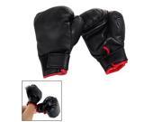 Black Faux Leather Sponge Pad Boxing Gloves Pair For Child kids Gift Play
