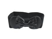 New Practical Superior Black Hook Bow Buckle Elastic Band Waist Belt for Ladies