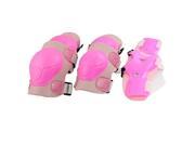 Skating Gear Knee Elbow Pads Wrist Support Set Pink for Children