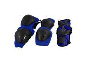Skating Knee Elbow Wrist Protective Guard Pad Set Blue Black For Child