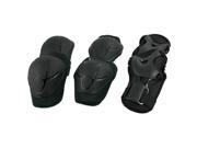 New 3 Sets Black Plastic Skating Gear Knee Elbow Wrist Support Pads for Child