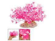 New Hot Pink Aquatic Dwarf Plastic Flower Plant Ornament for Fish Tank