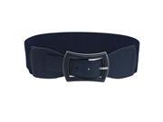 Dark Blue Metal Single Pin Buckle Stretchy Cinch Band Waist Belt for Ladie Women