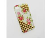 3D Gold Rivets Cross Studded Punk Case Cover For Apple iPhone 4 4S 4G
