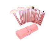 22 pcs Professional Cosmetic Makeup Brush Set with Pink Bag Pink